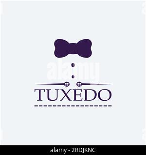 Tuxedo icon and logo for menswear , design template Stock Vector