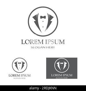 Tuxedo icon and logo for menswear , design template Stock Vector
