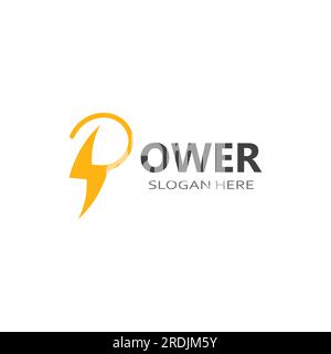 electric lightning logo, using modern vector design concept. Stock Vector