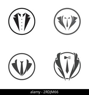 Tuxedo icon and logo for menswear , design template Stock Vector
