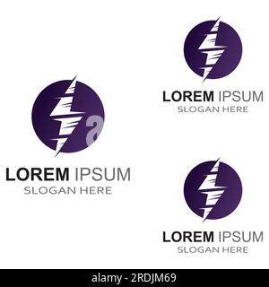 electric lightning logo, using modern vector design concept. Stock Vector