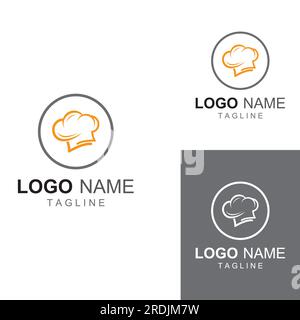 Chef hat logo for restaurant, cafe and online food delivery. Logo with vector design. Stock Vector