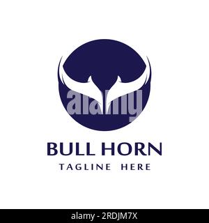 Vintage bull head horns logo Stock Vector