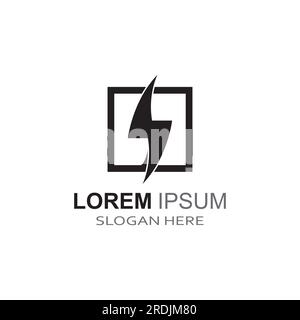 electric lightning logo, using modern vector design concept. Stock Vector