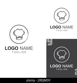 Chef hat logo for restaurant, cafe and online food delivery. Logo with vector design. Stock Vector