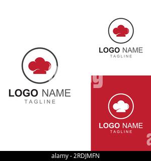 Chef hat logo for restaurant, cafe and online food delivery. Logo with vector design. Stock Vector