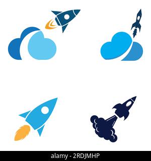 Rocket logo and symbol design vector Stock Vector