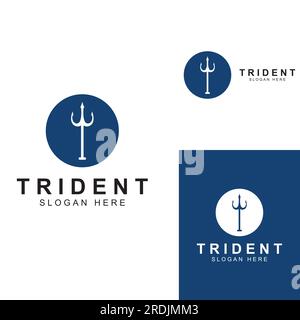 Trident logo using vector design concept. Stock Vector