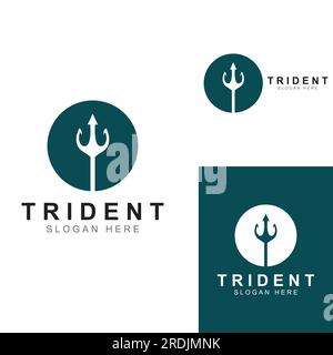 Trident logo using vector design concept. Stock Vector