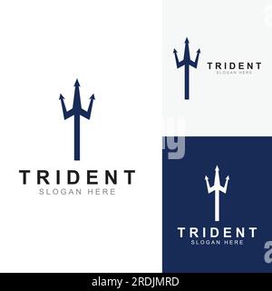 Trident logo using vector design concept. Stock Vector