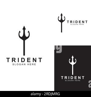 Trident logo using vector design concept. Stock Vector