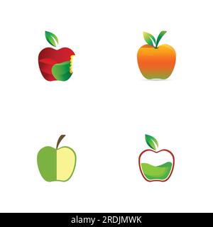 Apple vector illustration design icon logo template Stock Vector