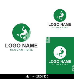 stomach health and stomach care logo design Stock Vector