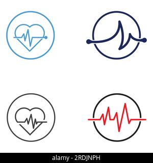 Pulse line or medical wave. Logo design concept vector Stock Vector