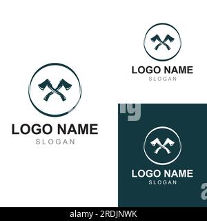 Axe logo/hatchet logo with concept design vector. Stock Vector