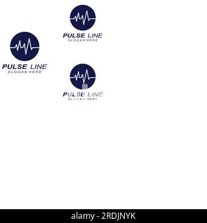 Pulse line or medical wave. Logo design concept vector Stock Vector