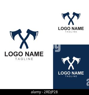 Axe logo/hatchet logo with concept design vector. Stock Vector