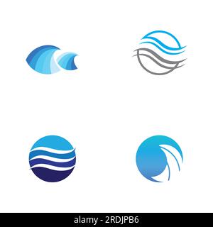Water wave icon vector illustration design logo Stock Vector
