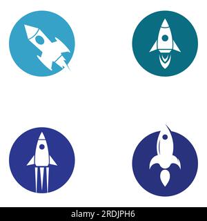 Rocket logo and symbol design vector Stock Vector