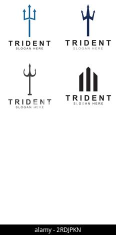 Trident logo using vector design concept. Stock Vector