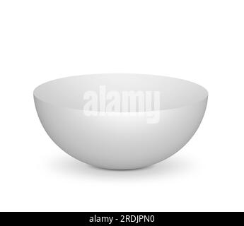 White Semi Sphere Mockup on white background. 3D render Stock Photo