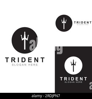 Trident logo using vector design concept. Stock Vector