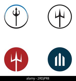 Trident logo using vector design concept. Stock Vector