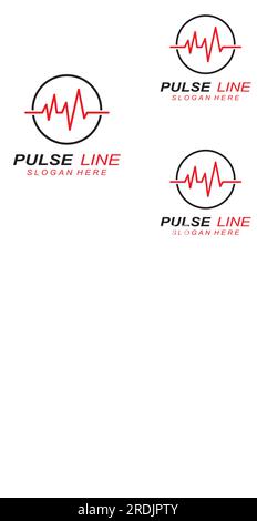 Pulse line or medical wave. Logo design concept vector Stock Vector