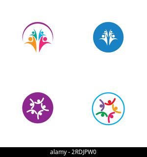 Community, network and social icon design template Stock Vector