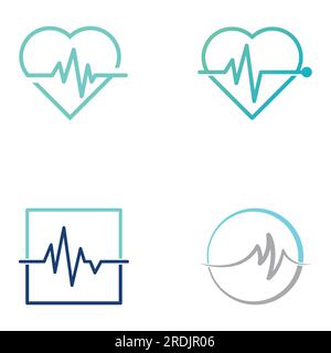 Pulse line or medical wave. Logo design concept vector Stock Vector