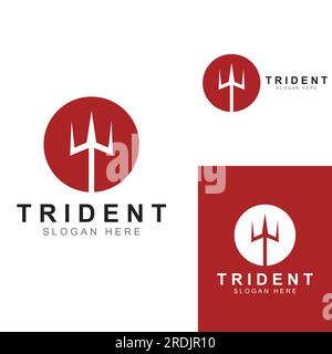 Trident logo using vector design concept. Stock Vector