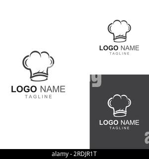 Chef hat logo for restaurant, cafe and online food delivery. Logo with vector design. Stock Vector