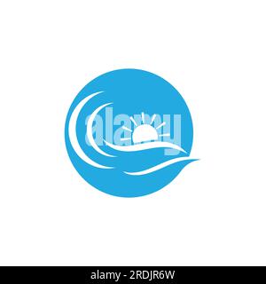 Water wave icon vector illustration design logo Stock Vector