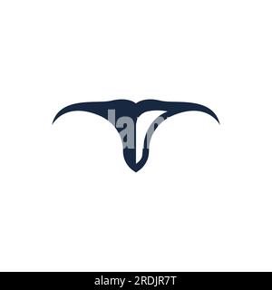 Vintage bull head horns logo Stock Vector