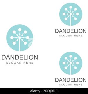 Dandelion flower logo and symbol vector design Stock Vector