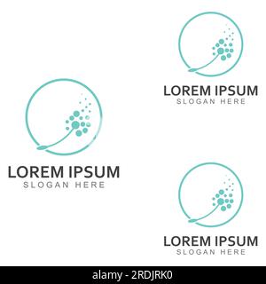 Dandelion flower logo and symbol vector design Stock Vector
