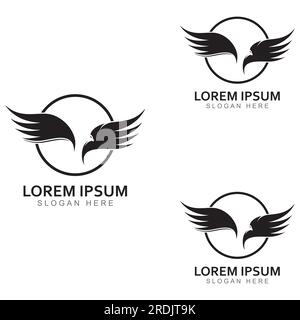Falcon Eagle Bird logo and symbol illustration Stock Vector