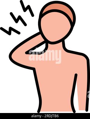 Human neck icon. Human neck, medical, body color icon. Text neck syndrome. Vector human neck sign, symbol for web and mobile Stock Vector