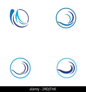 Water wave icon vector illustration design logo Stock Vector