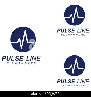 Pulse line or medical wave. Logo design concept vector Stock Vector