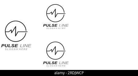 Pulse line or medical wave. Logo design concept vector Stock Vector