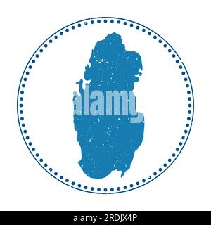 Qatar round logo. Vintage travel badge with the circular name and map ...
