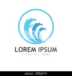 Water wave icon vector illustration design logo Stock Vector