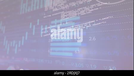 Composite of financial data processing over dark background Stock Photo