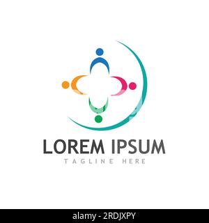 Community, network and social icon design template Stock Vector