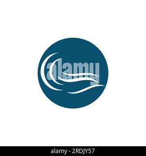 Water wave icon vector illustration design logo Stock Vector