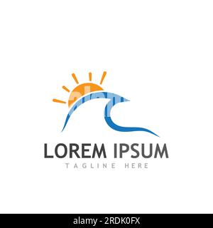 Water wave icon vector illustration design logo Stock Vector