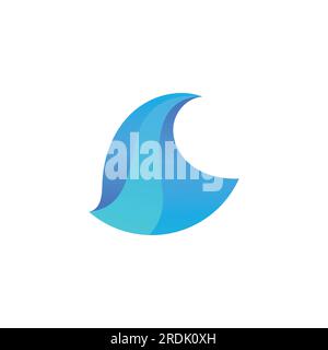 Water wave icon vector illustration design logo Stock Vector