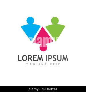 Community, network and social icon design template Stock Vector