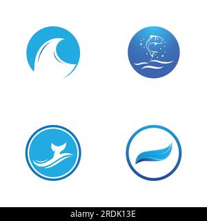 Water wave icon vector illustration design logo Stock Vector